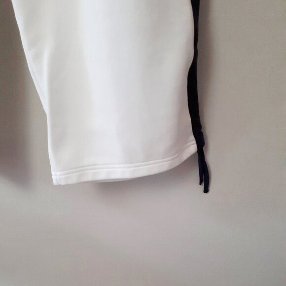 Preloved Puma white & contrasting blue grey wide leg cropped trackpants, L - Picture 6 of 12